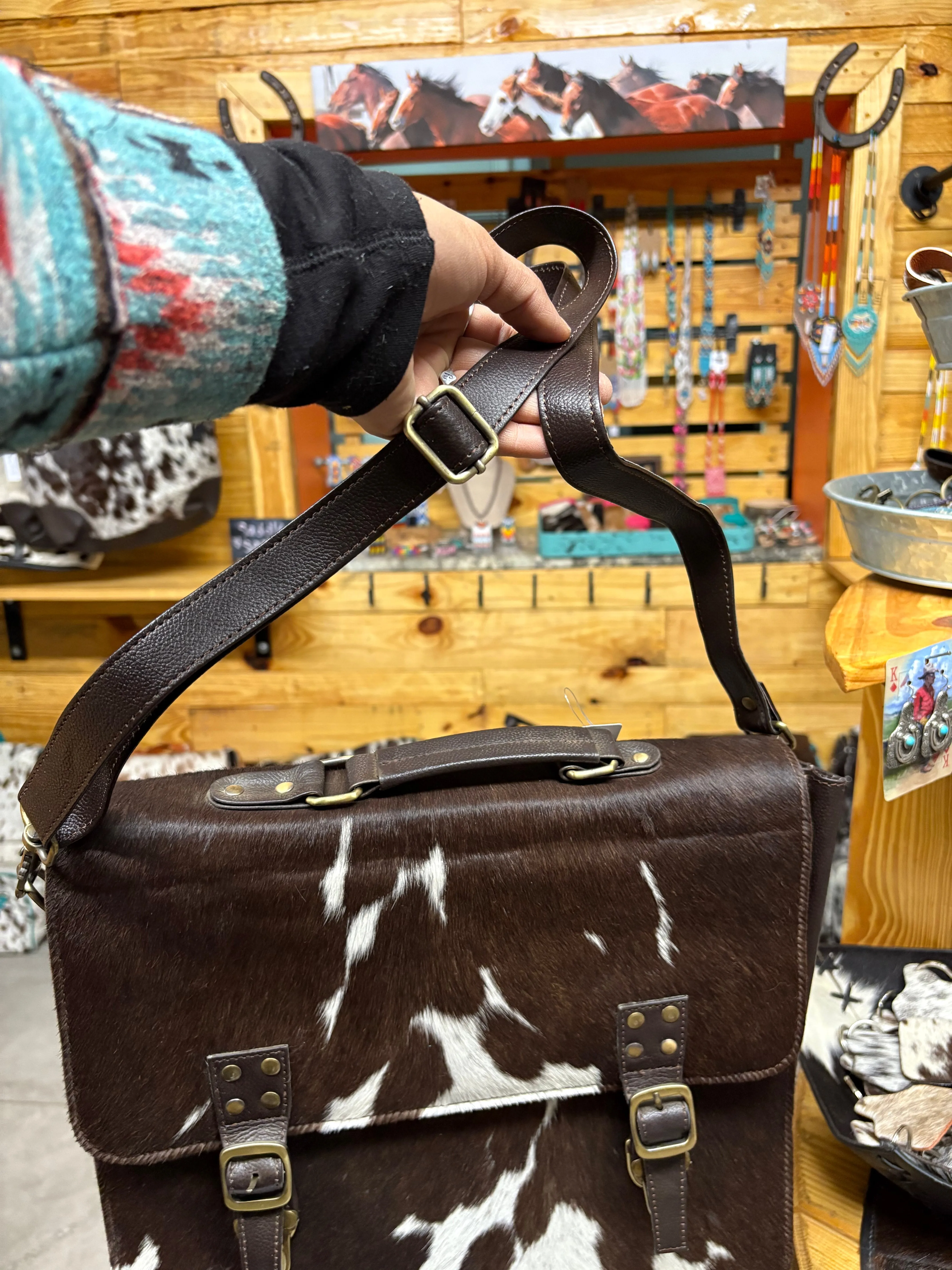 Cowhide Briefcase - Work Bag - Laptop