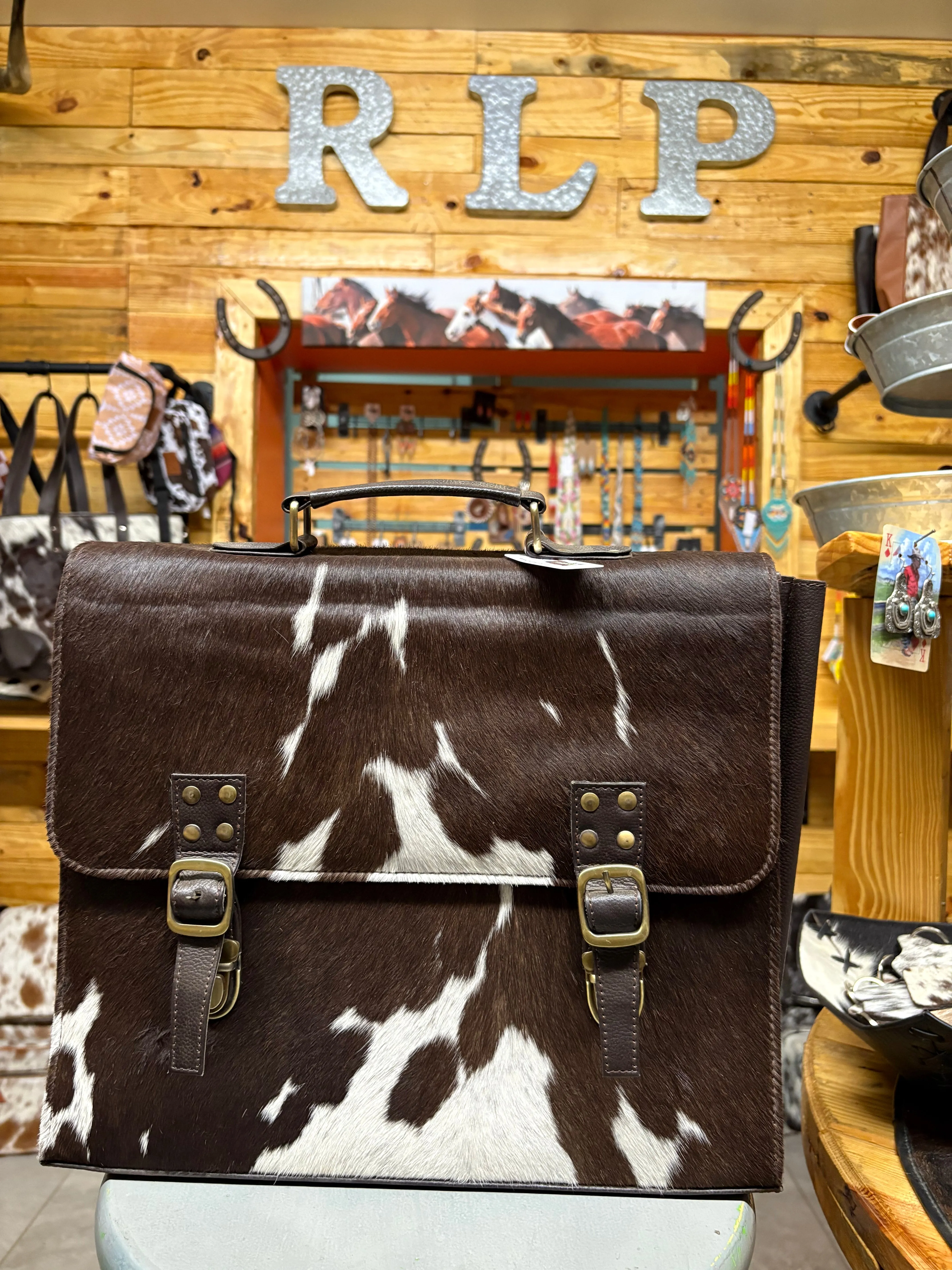 Cowhide Briefcase - Work Bag - Laptop