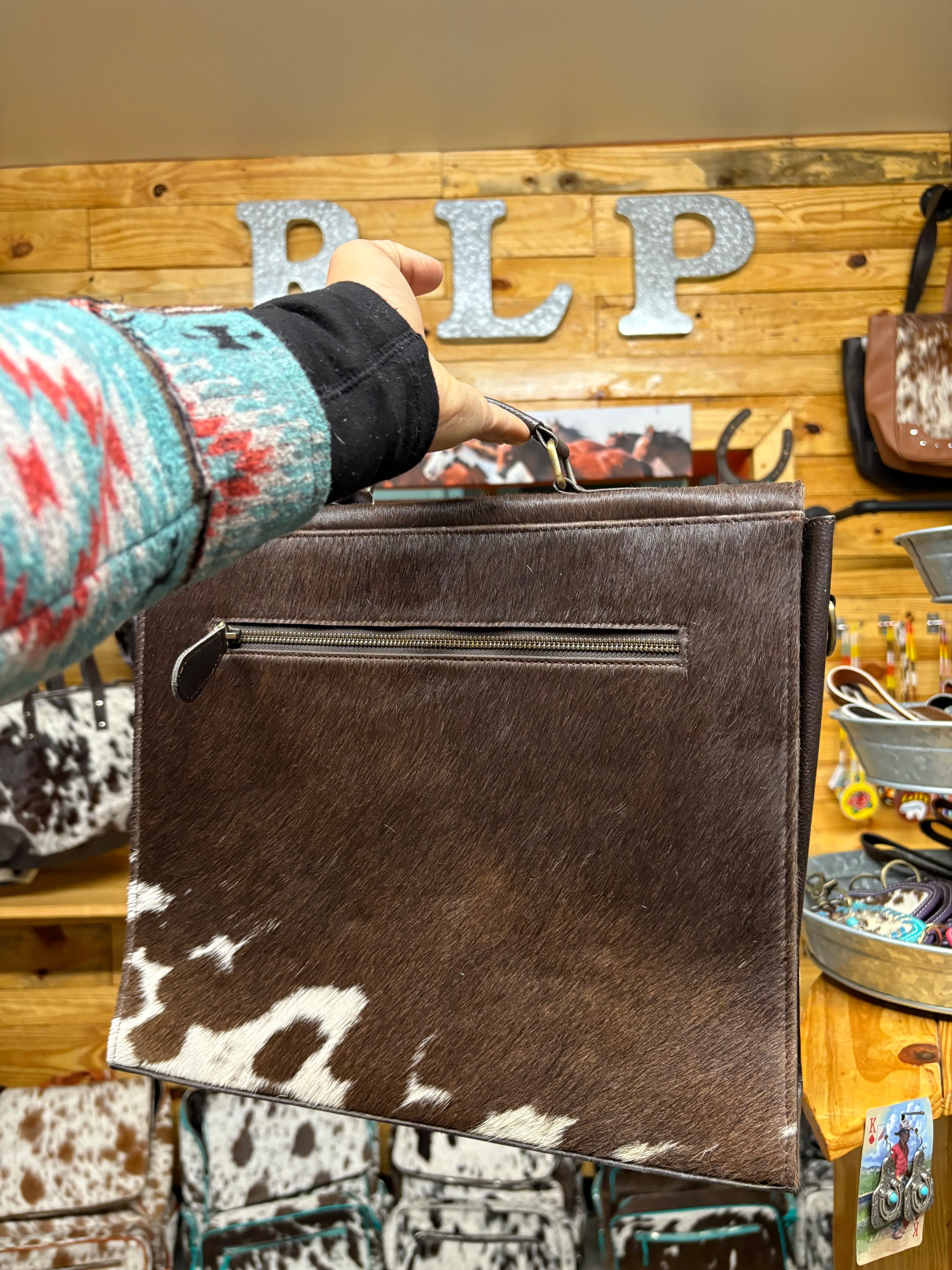 Cowhide Briefcase - Work Bag - Laptop