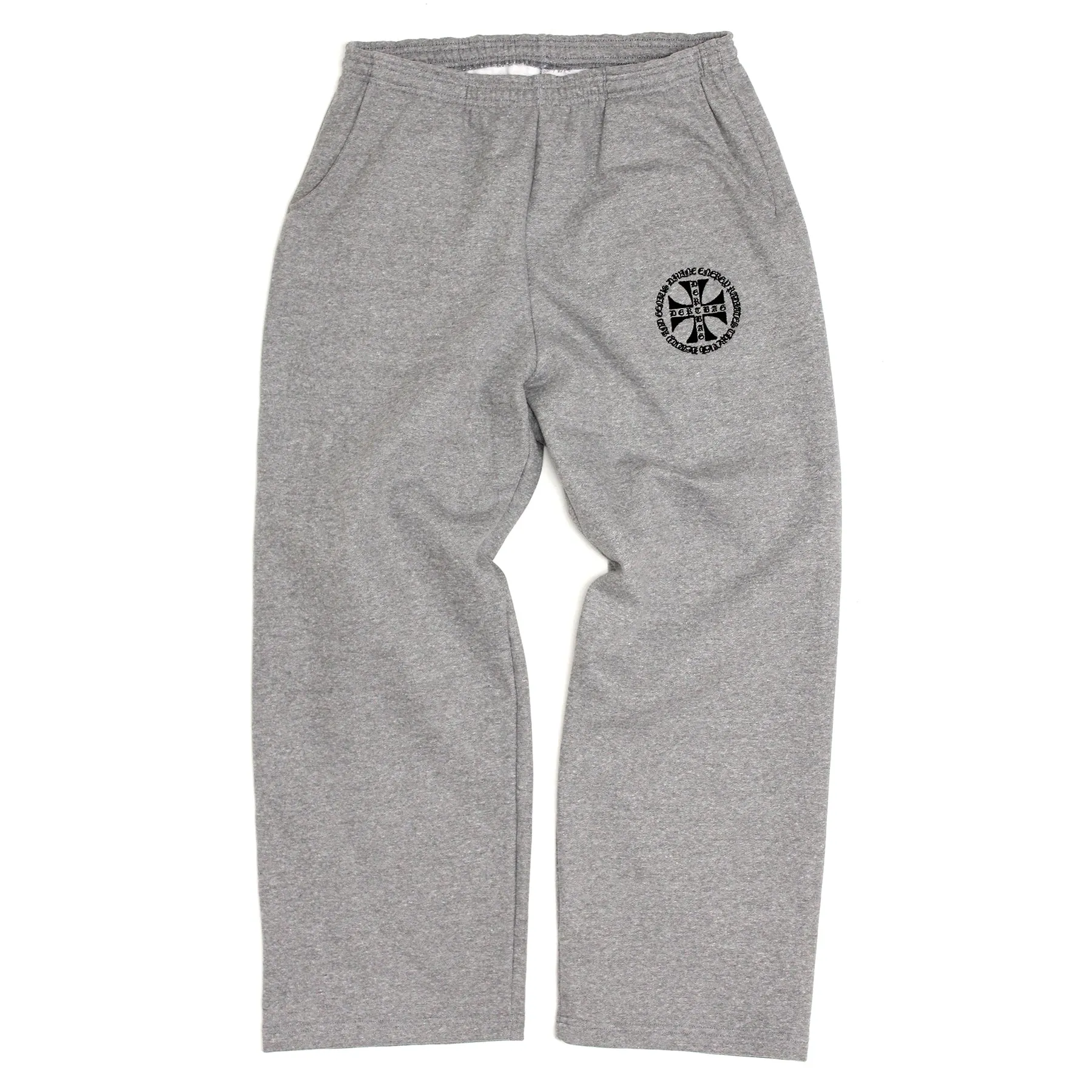 Cross Crest Wide Leg Sweatpants (Grey)