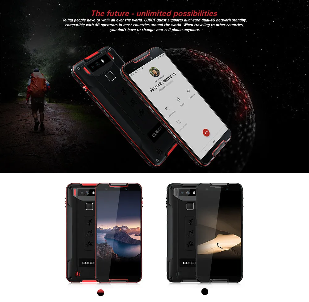 CUBOT Quest 5.5 inch 4G Sports Phablet Rugged Smartphone - Black 4 64G