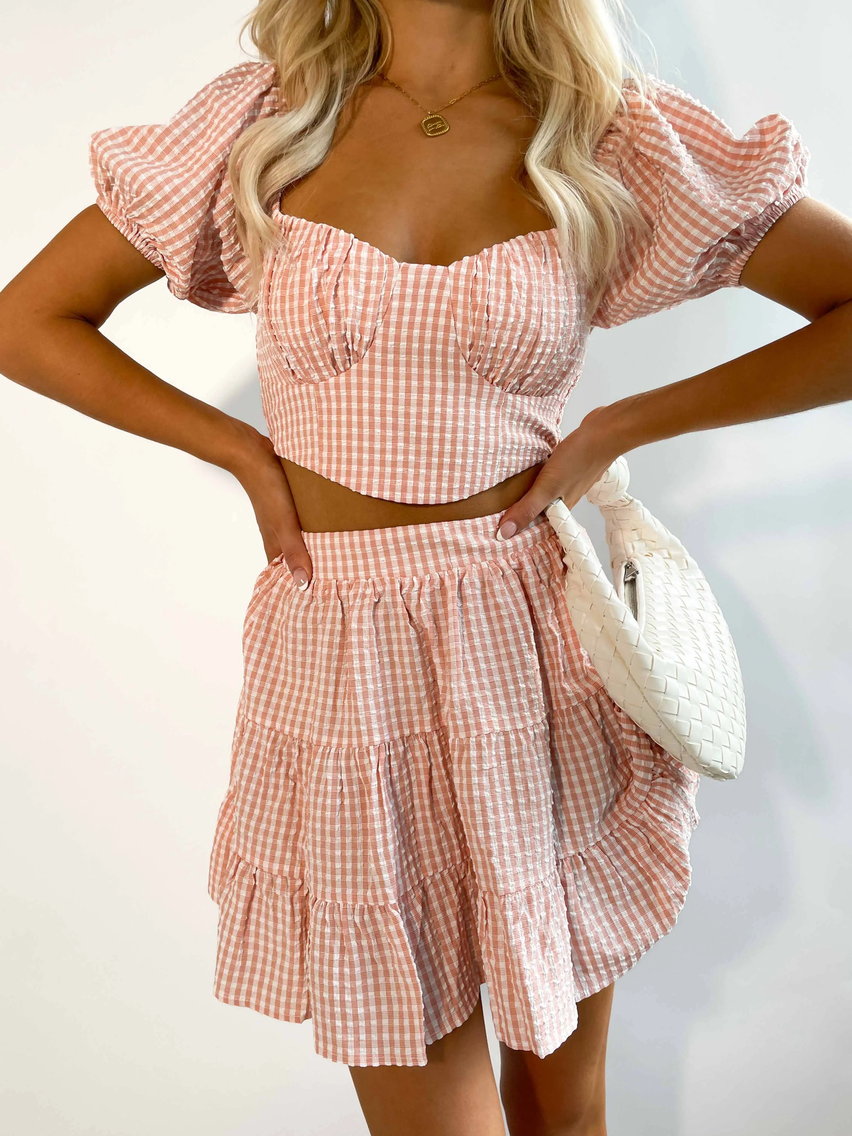Danni Crop - Blush Check