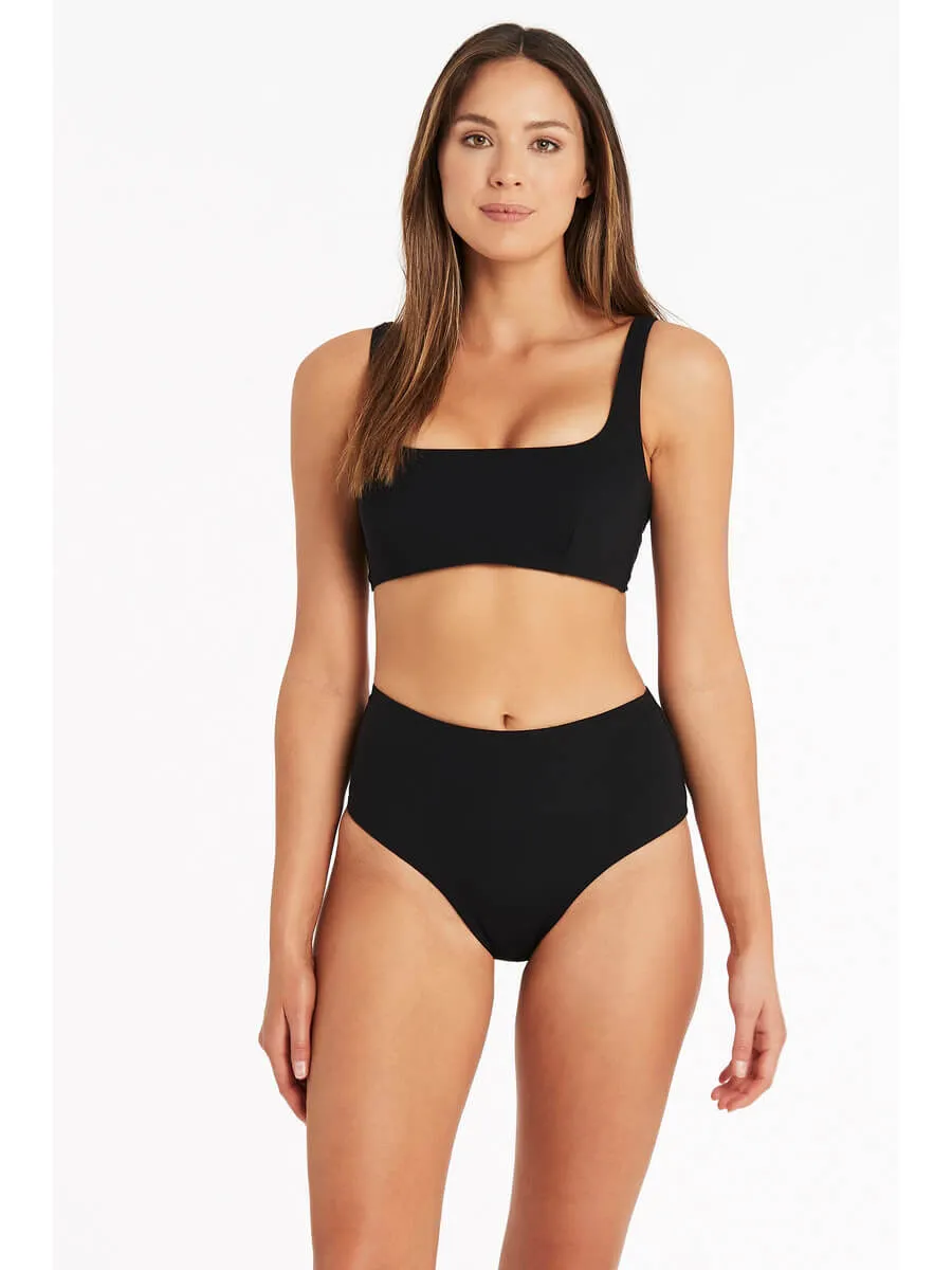 Dark Romance Square Neck Bra in Black
