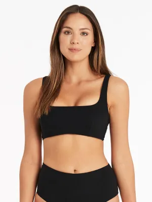 Dark Romance Square Neck Bra in Black