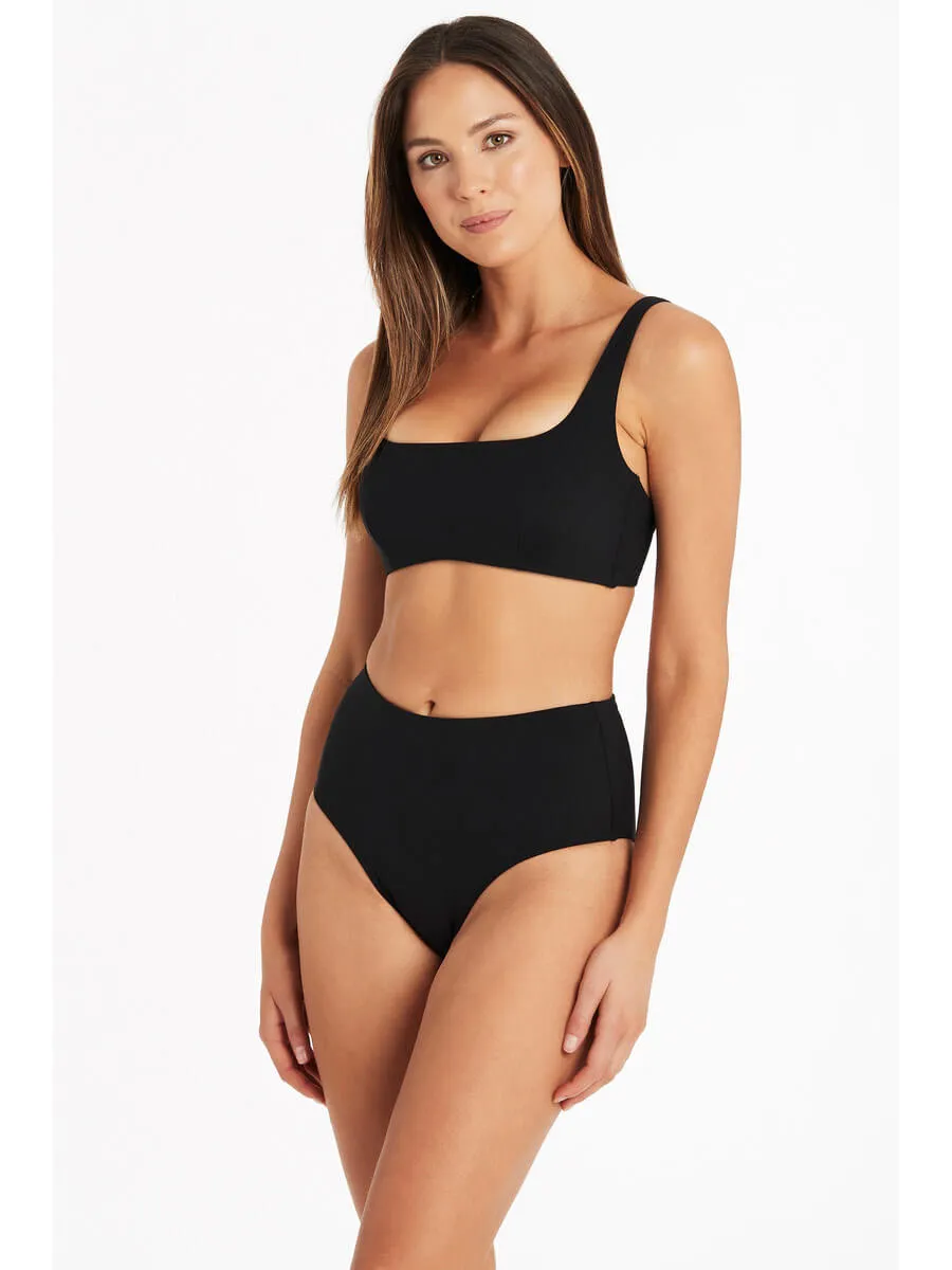 Dark Romance Square Neck Bra in Black
