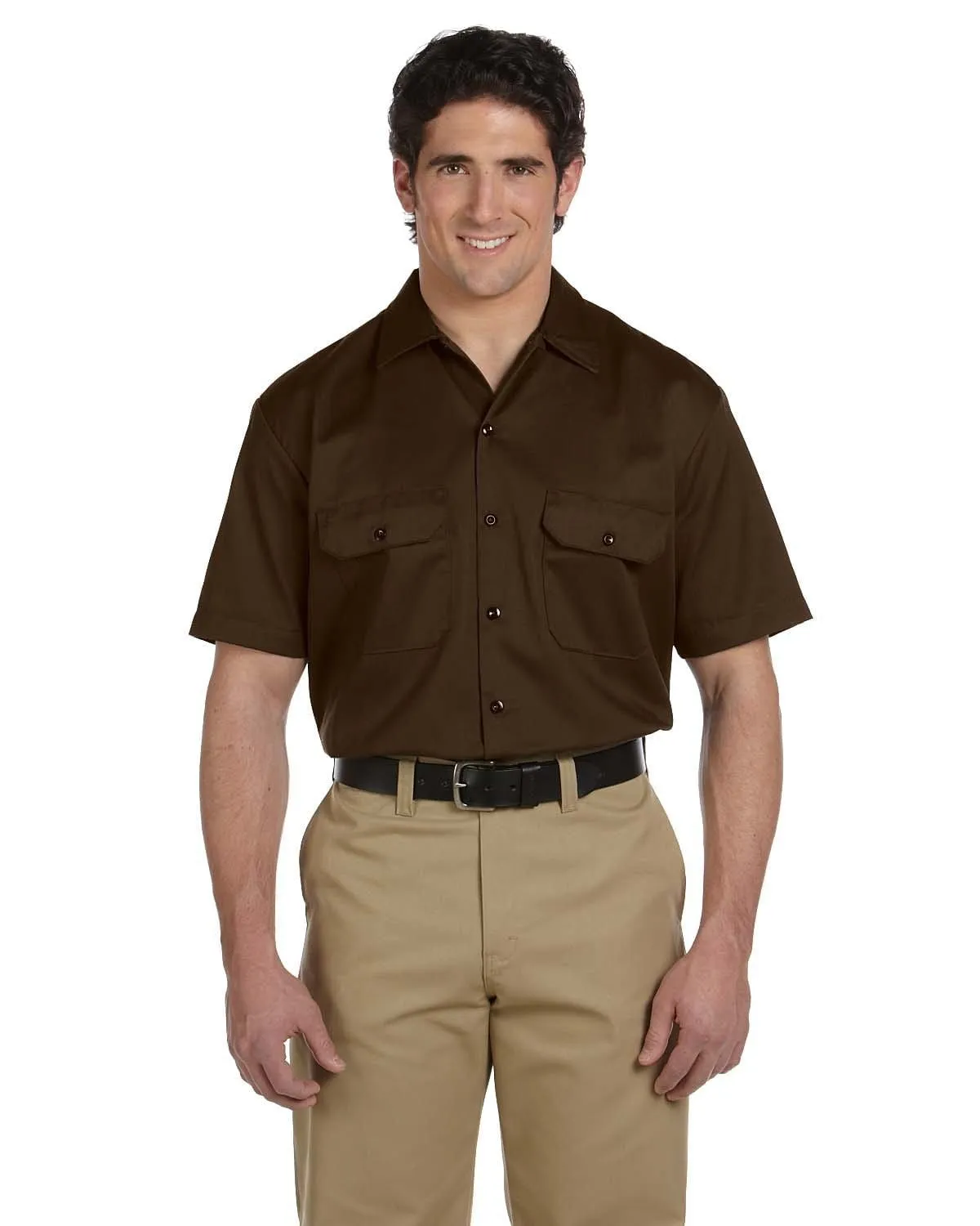 Dickies Short Sleeve Work Shirt | Dark Brown