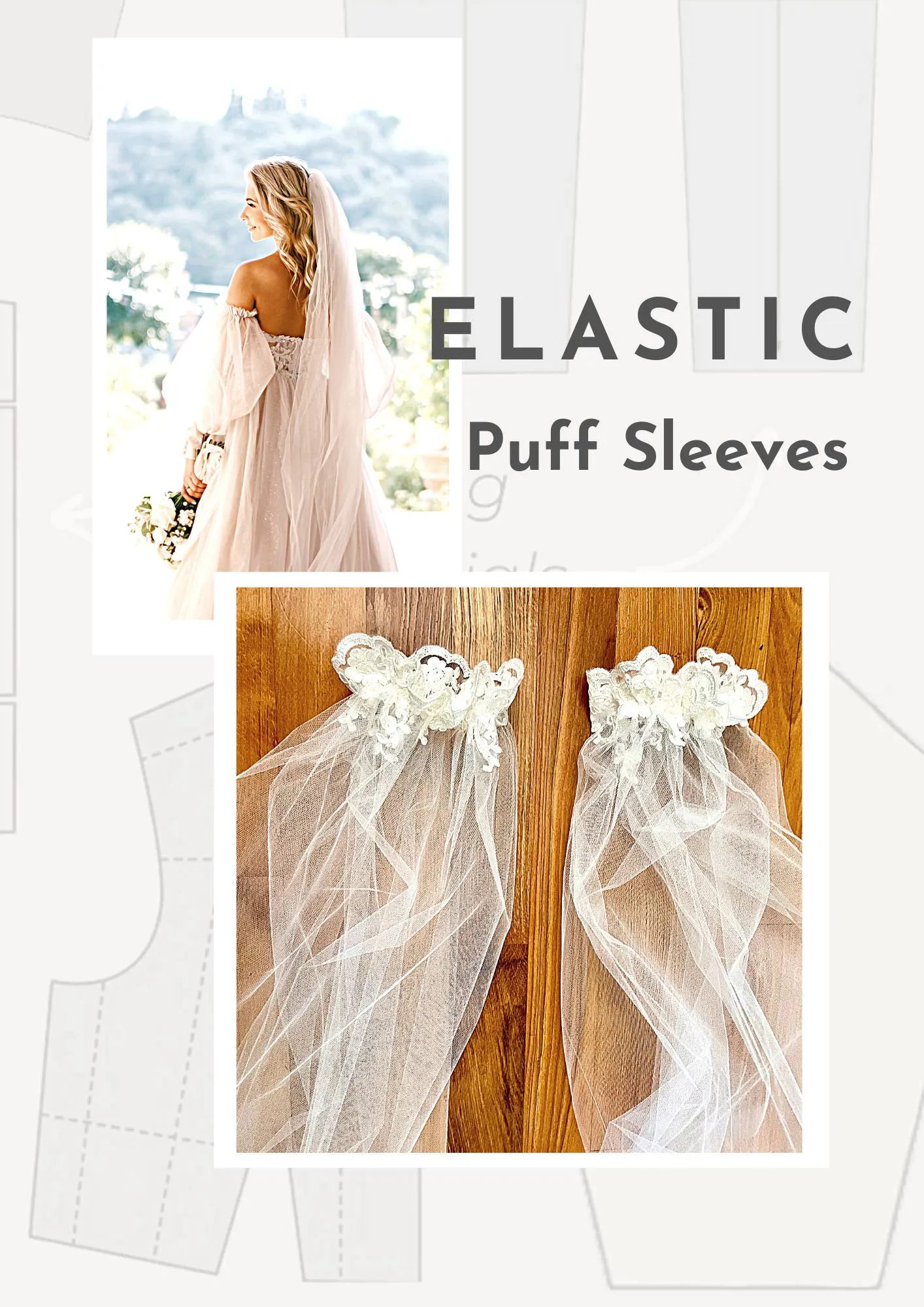 DIY Removable Off-the-Shoulder Sleeve Pattern, Bicep Puffy Sleeve PDF Tutorial