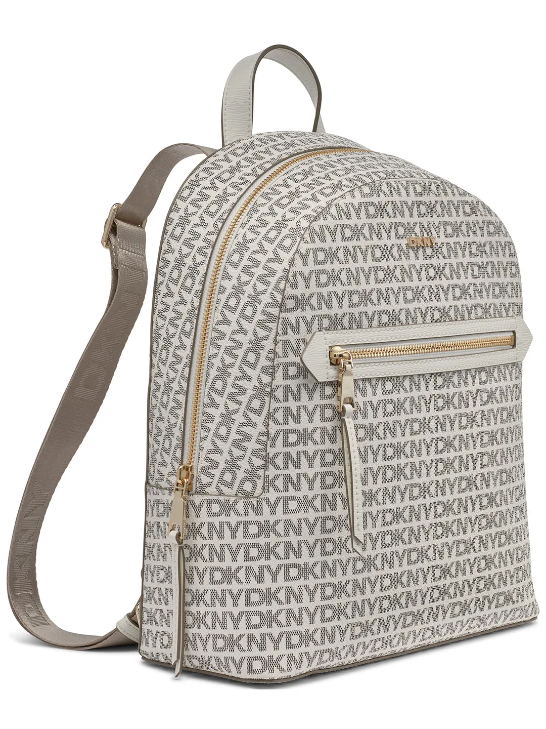 DKNY Women Beige Printed Backpacks