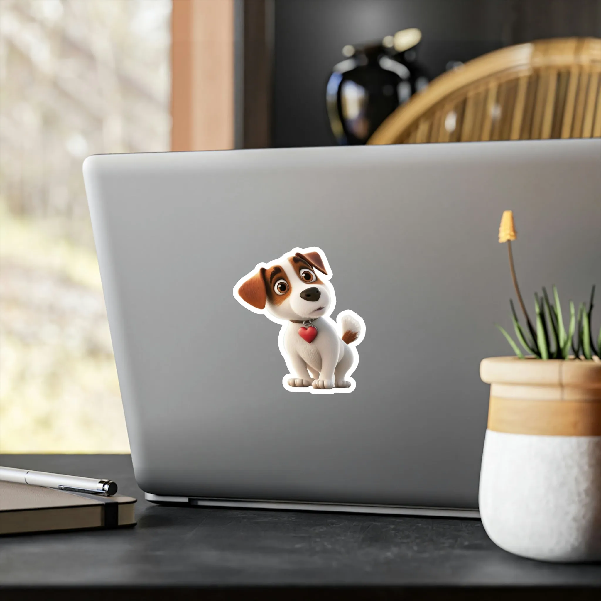 Dog with a Heart Tag Decal