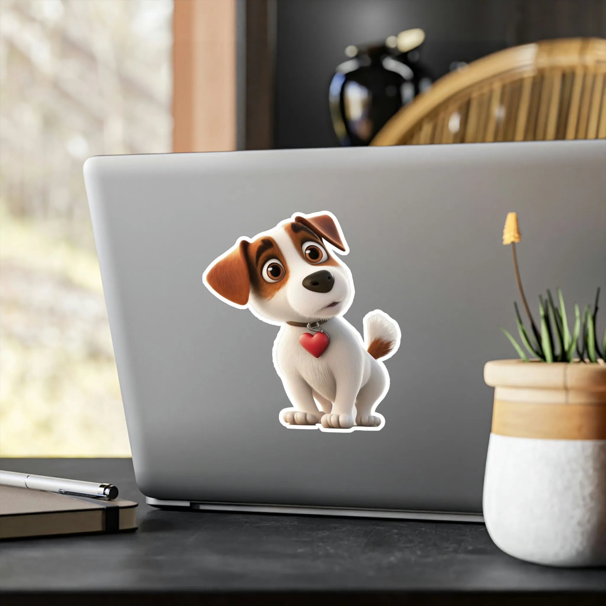 Dog with a Heart Tag Decal