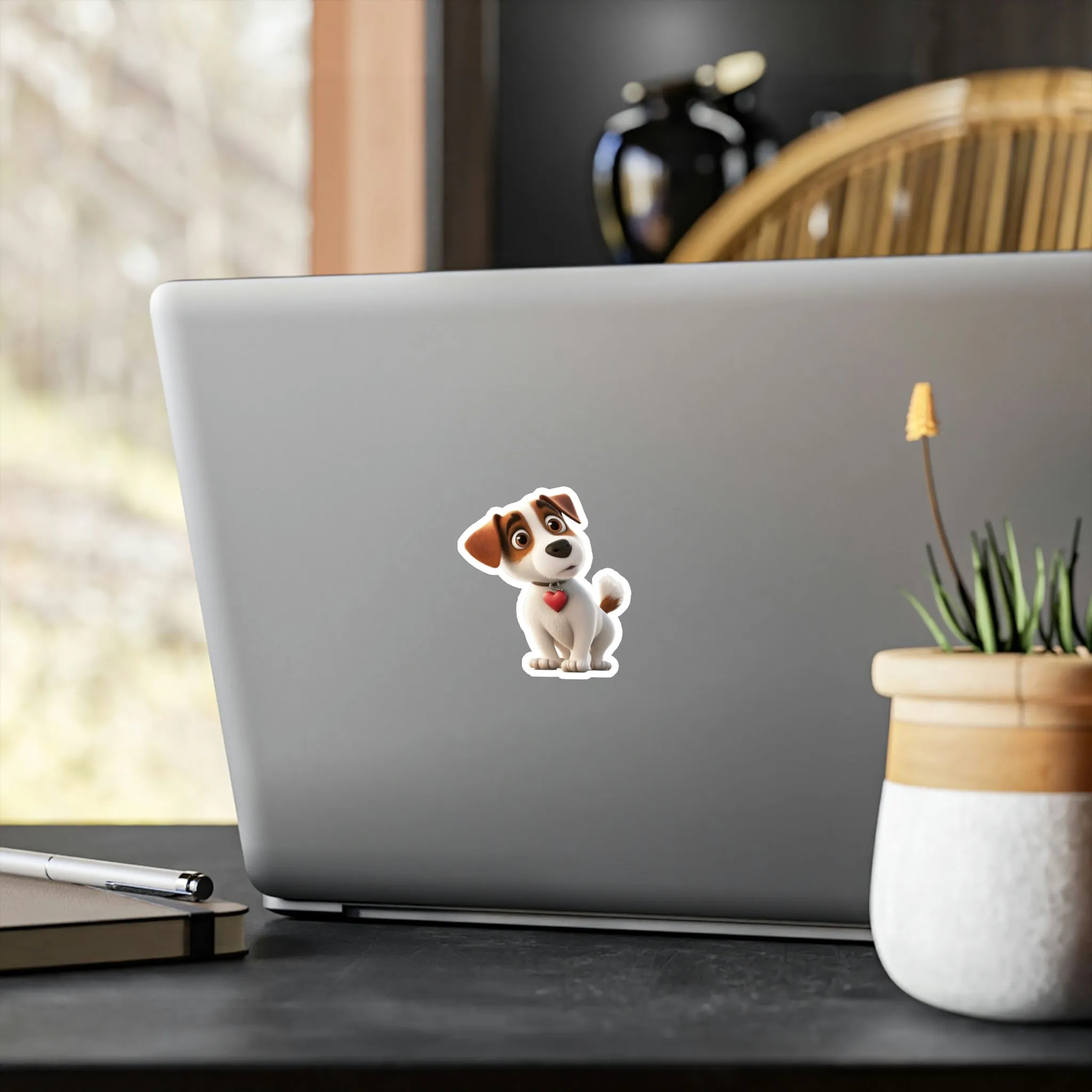 Dog with a Heart Tag Decal