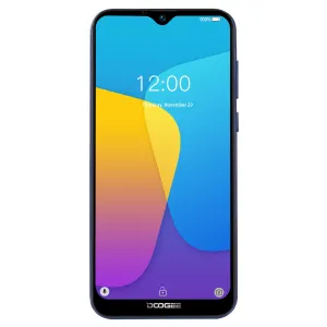 DOOGEE X90 Cellphone 6.1inch 19:9 Waterdrop LTPS Screen Smartphone Quad Core CPU 1GB RAM 16GB ROM 3400mAh Battery Dual SIM Cards 8MP 5MP Camera Android 8.1 OS  Blue_European version