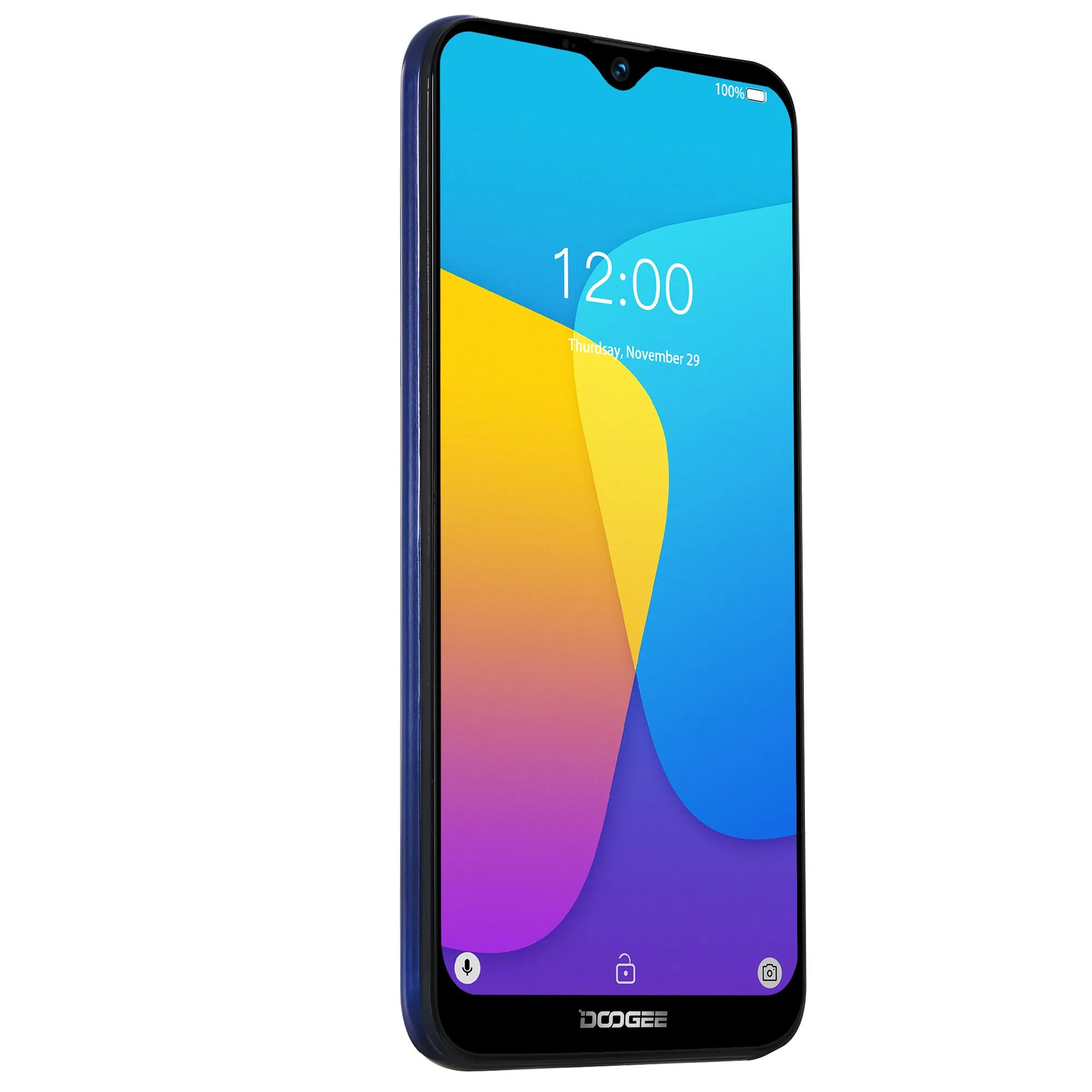 DOOGEE X90 Cellphone 6.1inch 19:9 Waterdrop LTPS Screen Smartphone Quad Core CPU 1GB RAM 16GB ROM 3400mAh Battery Dual SIM Cards 8MP 5MP Camera Android 8.1 OS  Blue_European version