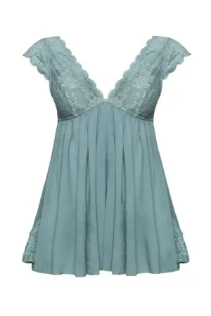 Dusty Turquoise - Suzette Empire Waist Babydoll -
