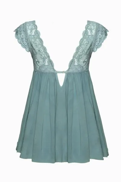Dusty Turquoise - Suzette Empire Waist Babydoll -
