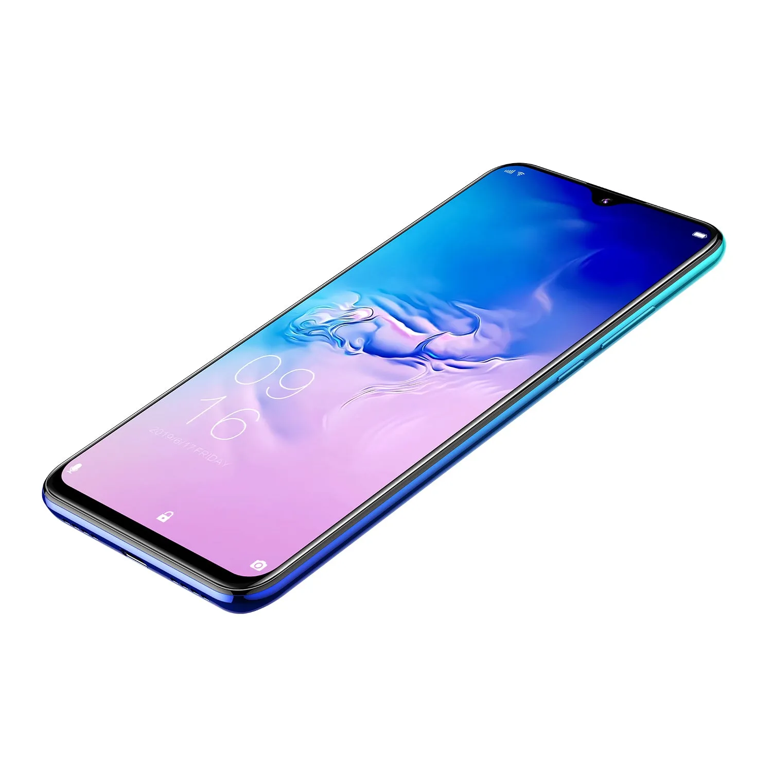 Elephone A6 MAX 6.53 Inch 4GB 64GB Android 9.0 Smartphone MT6762V Quad Core 20MP Fingerprint 3400mAh 4G OTG NFC Mobile Phone black