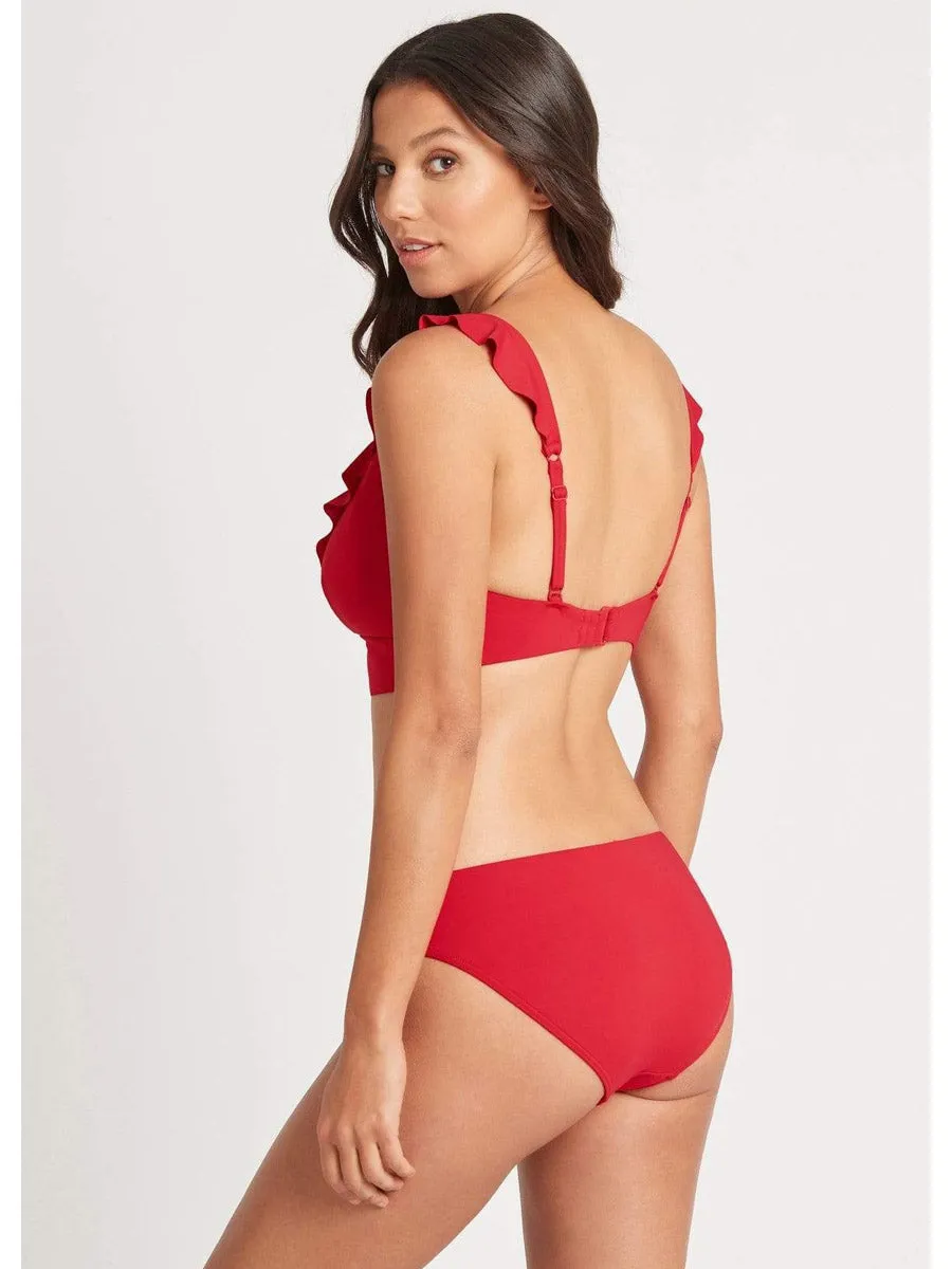 Essentials Frill Bra Top In Red