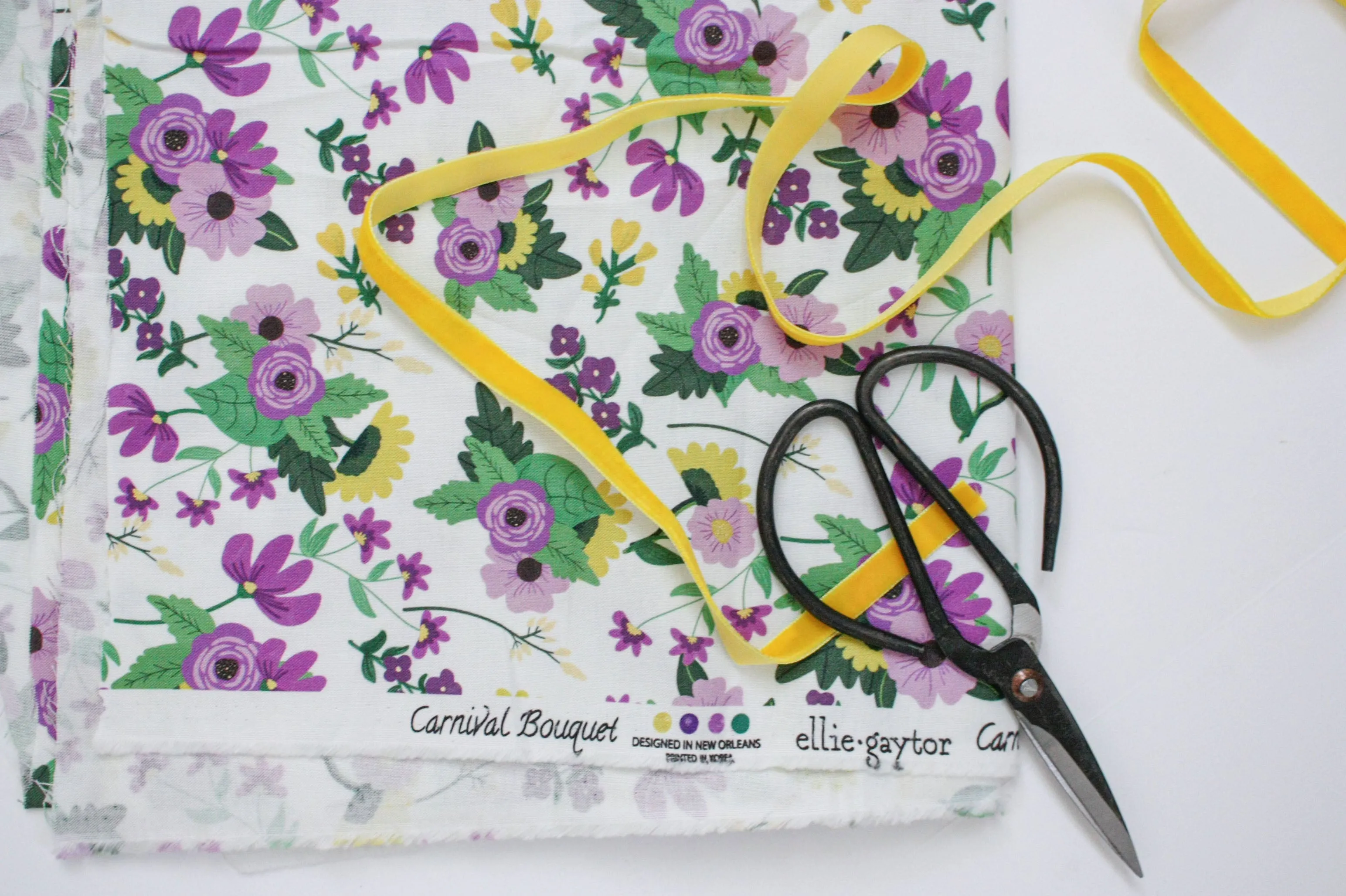 Fabric: Mardi Gras Carnival Bouquet | 100% Cotton Woven Fabric
