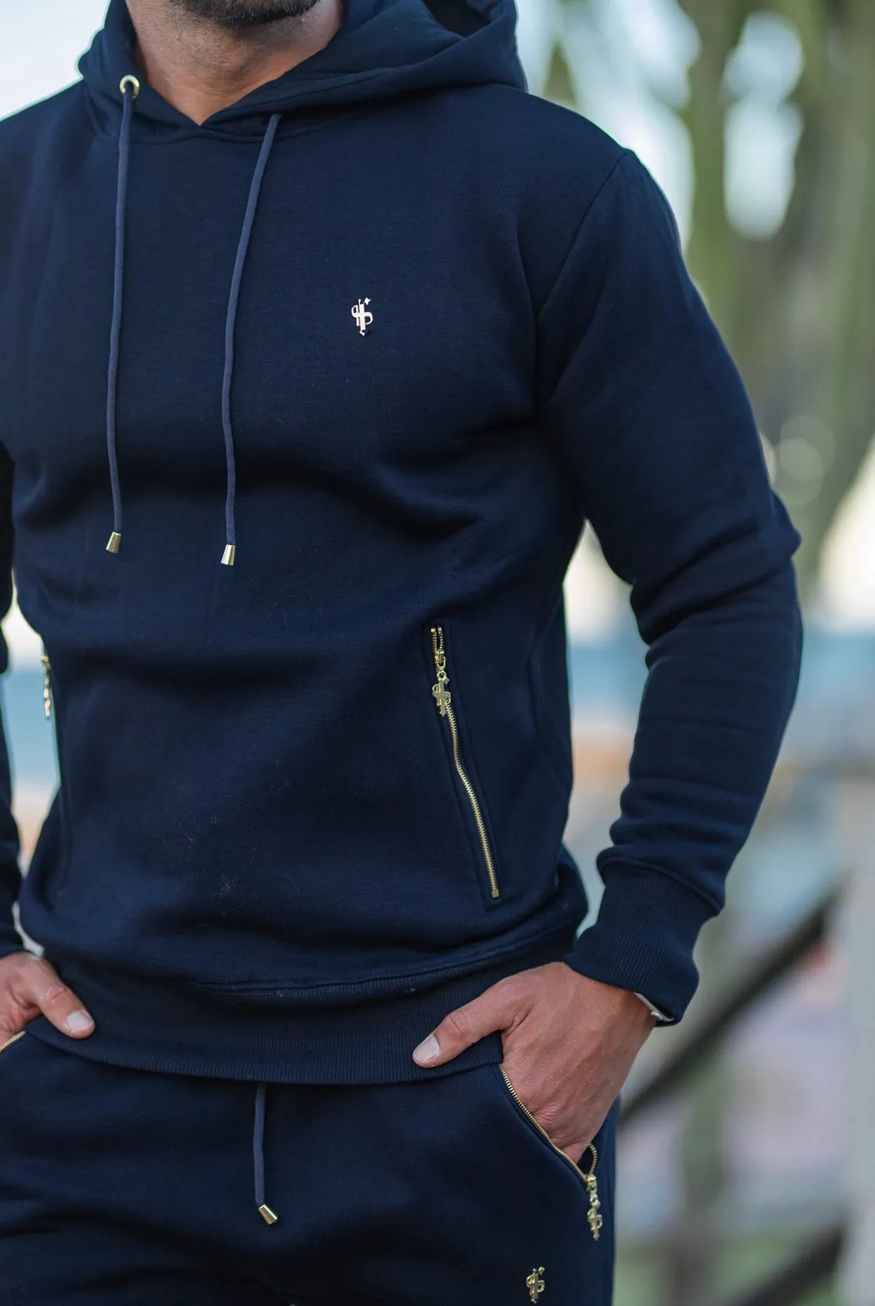 Father Sons Navy & Gold Tapered Bottoms with Ankle Zip Detail - FSH476