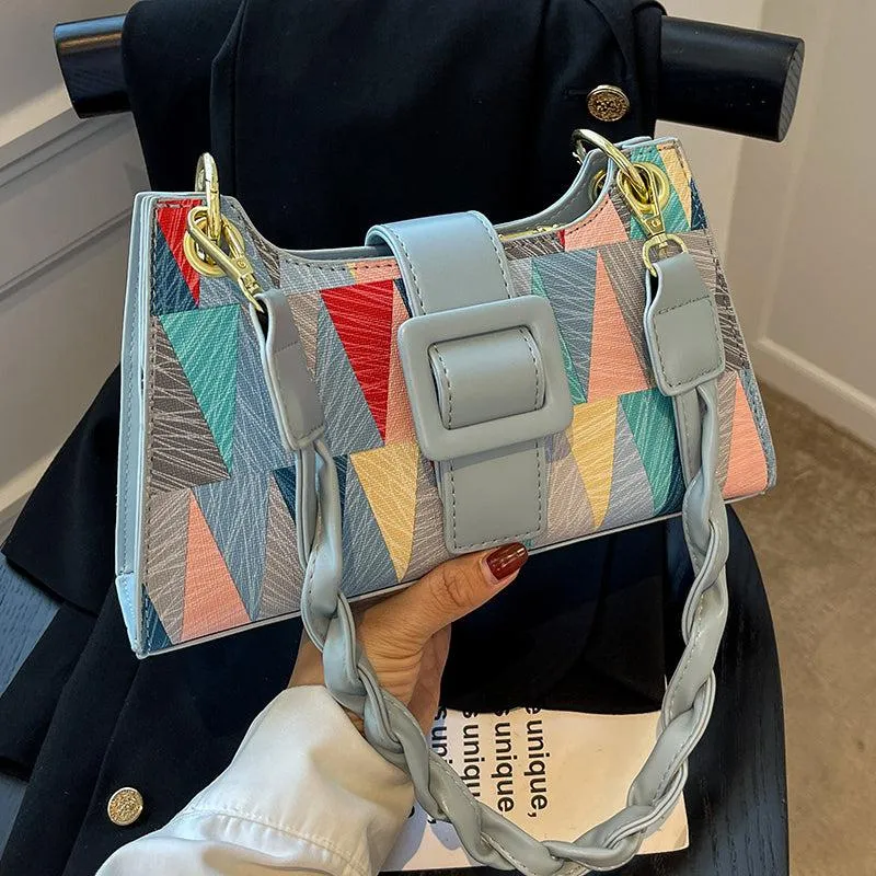 Faux Leather Baguette Bag