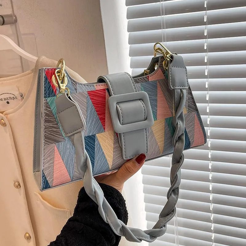 Faux Leather Baguette Bag