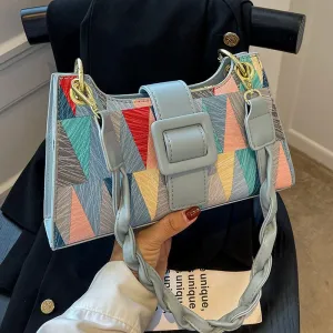 Faux Leather Baguette Bag