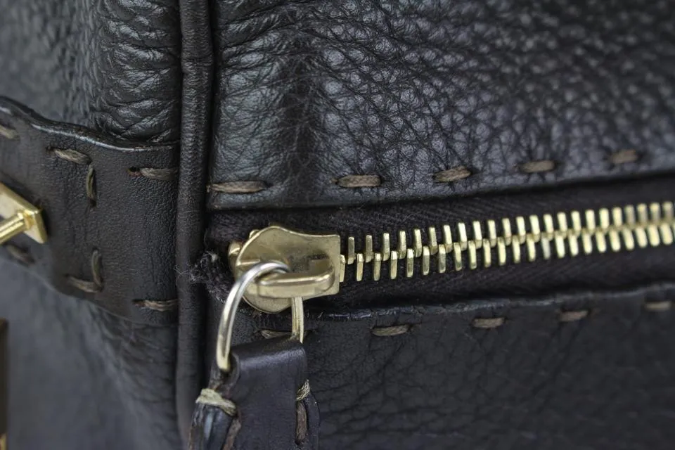 Fendi Brown Leather Selleria Boston Bag 824ff54