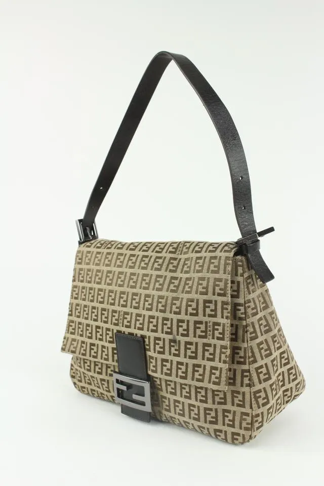 Fendi Mini Zucca Brown Zucchino Canvas Mama Forever Bag 1126f5