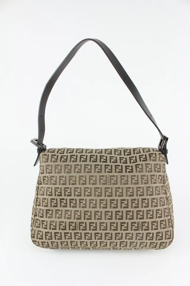 Fendi Mini Zucca Brown Zucchino Canvas Mama Forever Bag 1126f5