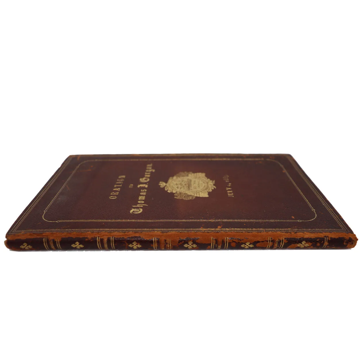First Edition Signed Leather Book: Oration, July 4th, 1885 by Thomas J. Gargan