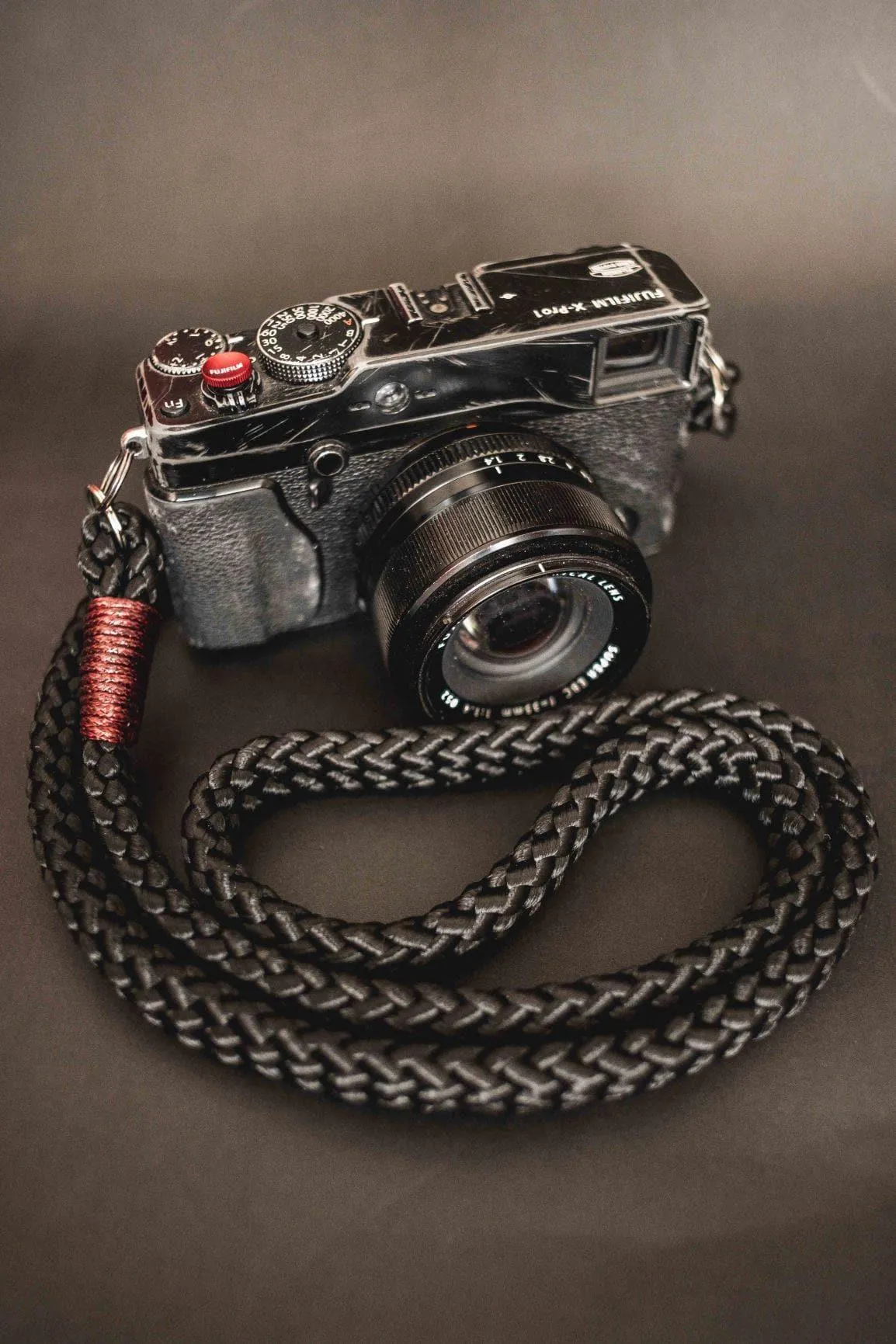 Flat Black Acrylic Camera Strap