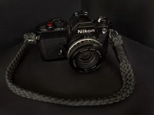 Flat Black Acrylic Camera Strap