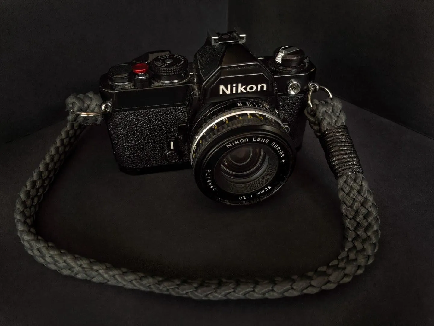 Flat Black Acrylic Camera Strap