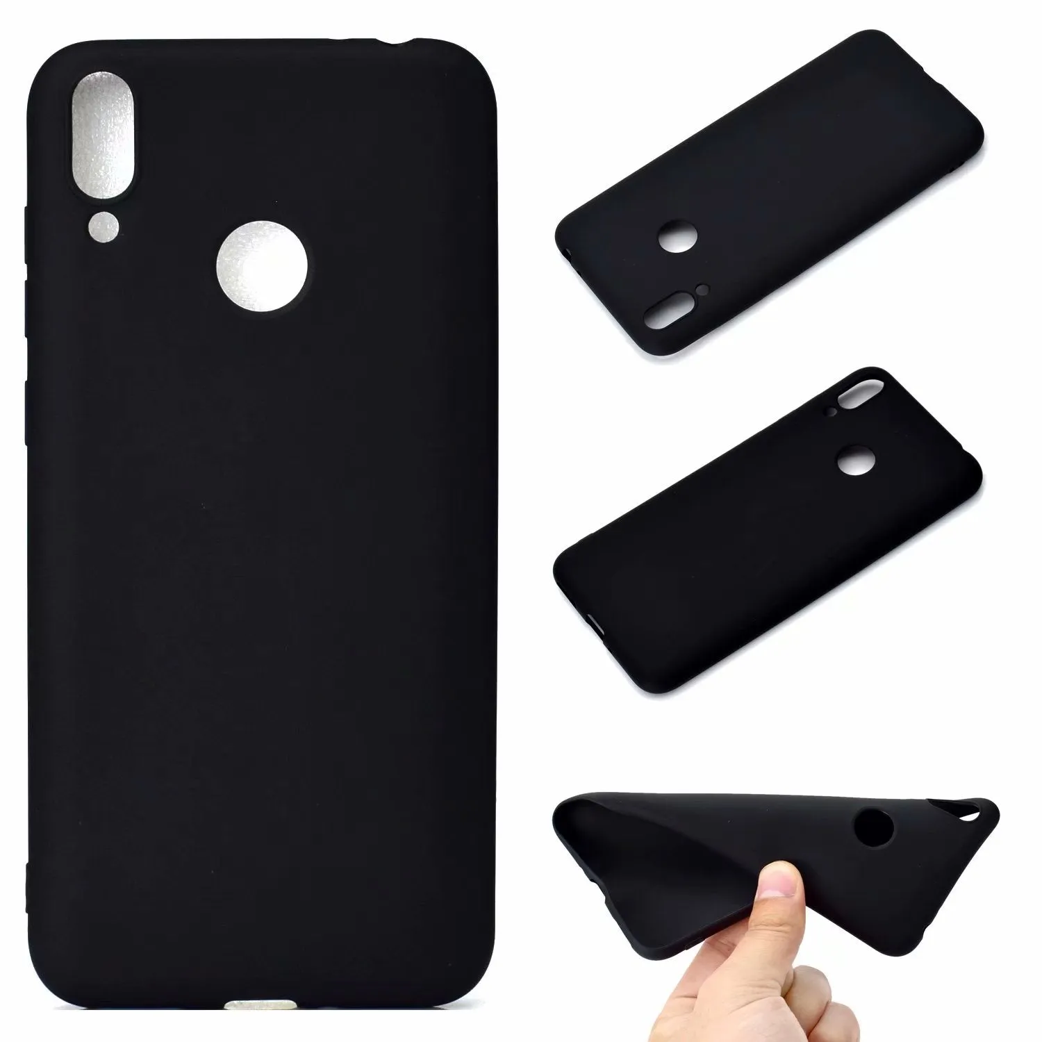 For HUAWEI Honor 8C Lovely Candy Color Matte TPU Anti-scratch Non-slip Protective Cover Back Case Navy