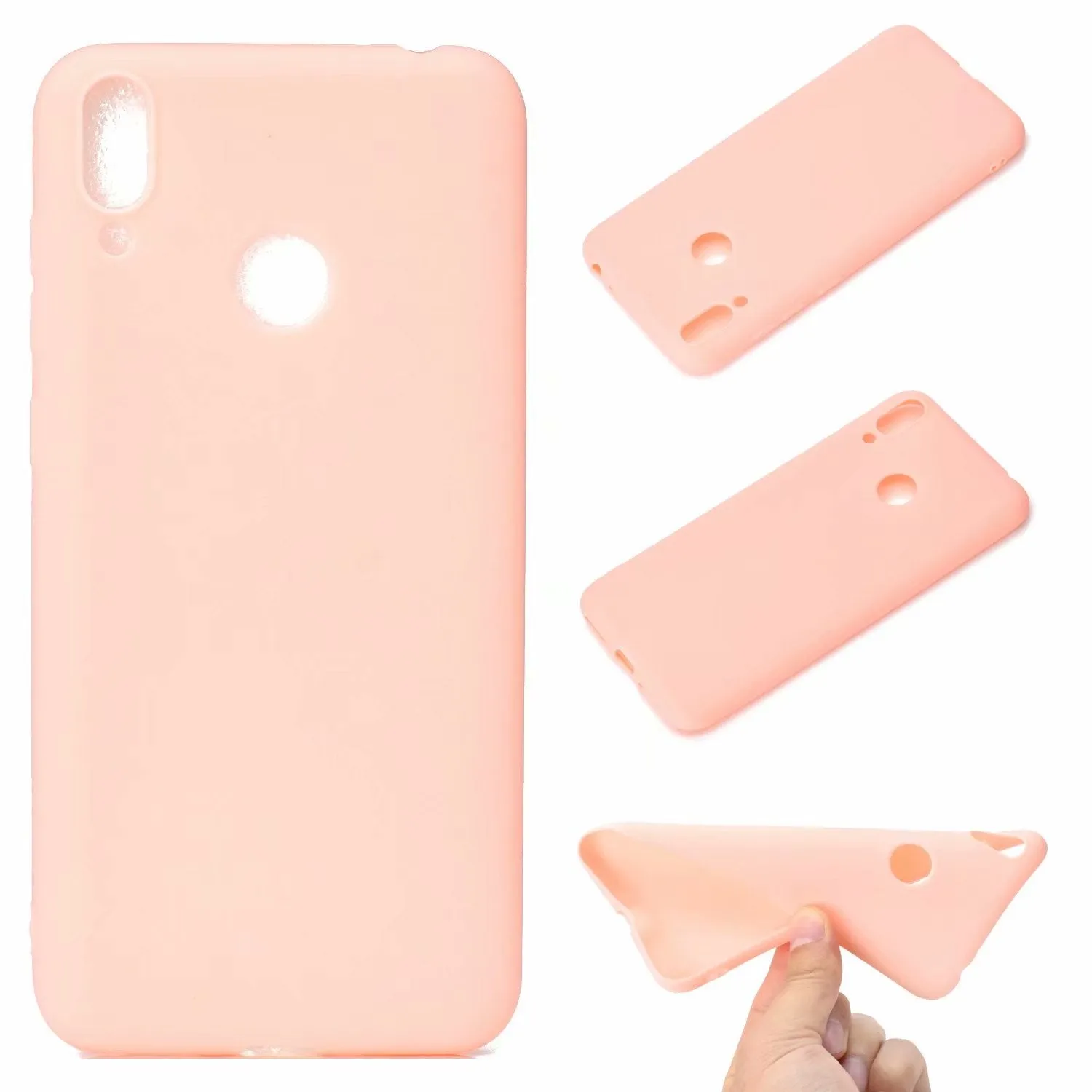 For HUAWEI Honor 8C Lovely Candy Color Matte TPU Anti-scratch Non-slip Protective Cover Back Case yellow