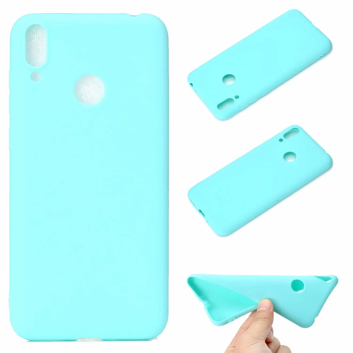 For HUAWEI Honor 8C Lovely Candy Color Matte TPU Anti-scratch Non-slip Protective Cover Back Case yellow