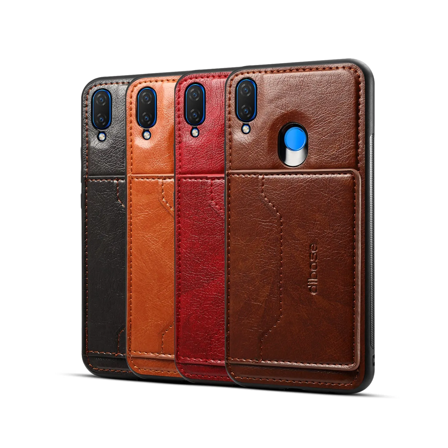 For HUAWEI Nova 3i 2 in 1 Retro PU Leather Wallet Stand Non-slip Shockproof Cell Phone Case black