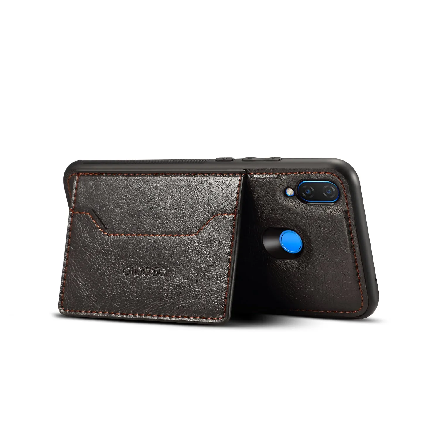 For HUAWEI Nova 3i 2 in 1 Retro PU Leather Wallet Stand Non-slip Shockproof Cell Phone Case black