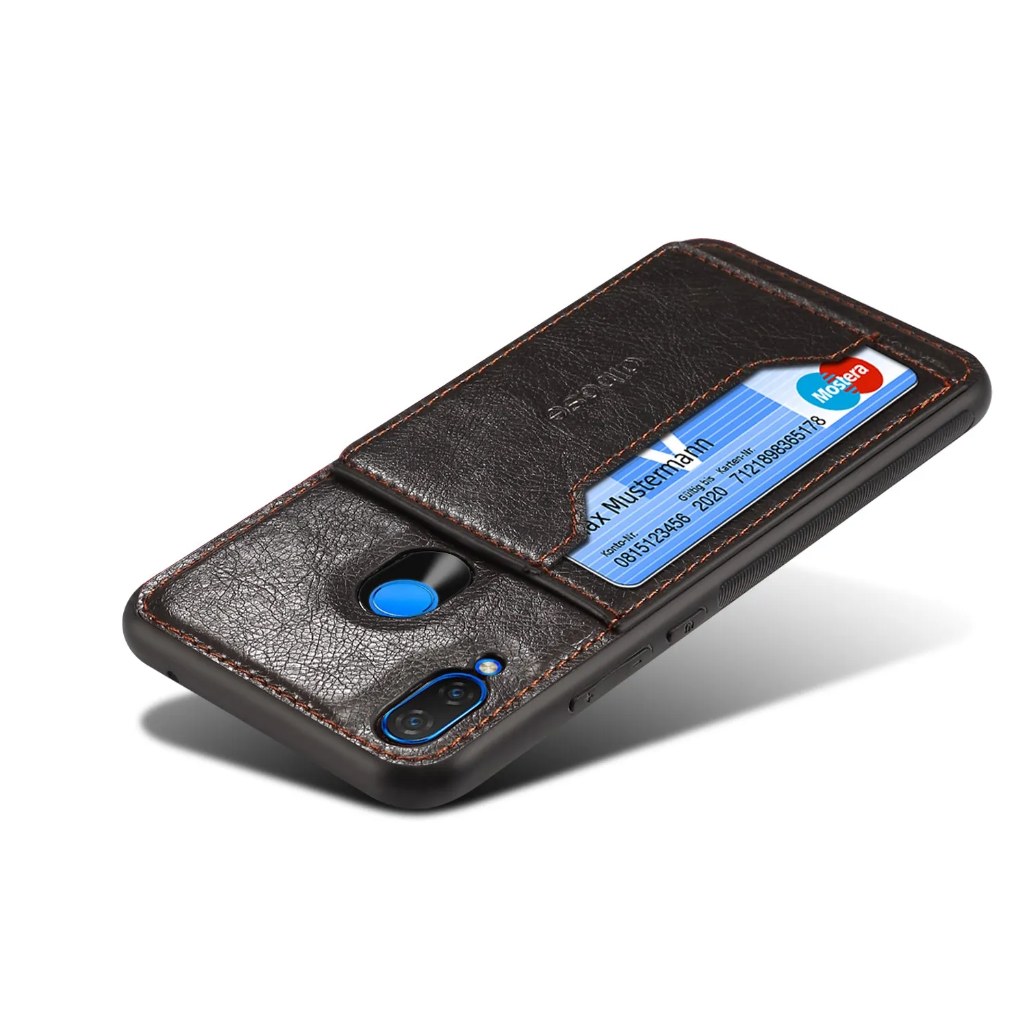 For HUAWEI Nova 3i 2 in 1 Retro PU Leather Wallet Stand Non-slip Shockproof Cell Phone Case black