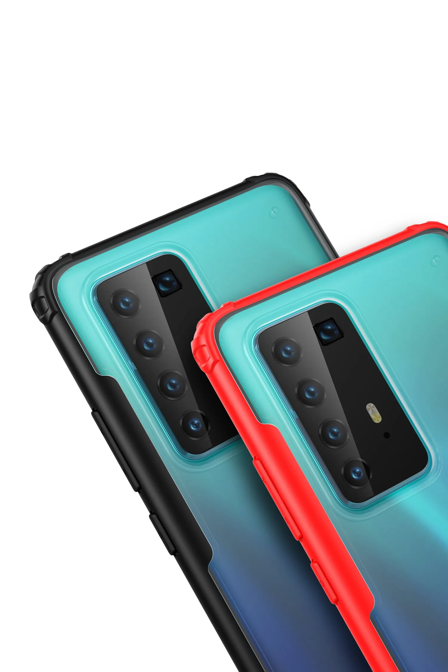 For HUAWEI P40 Pro Case PC Matte bottom TPU Soft Edge Cover Shockproof Mobile Phone Cover red