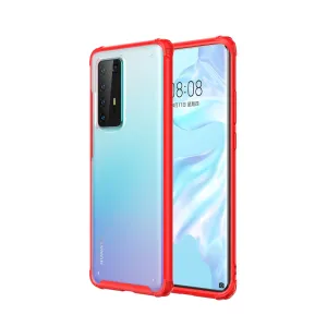 For HUAWEI P40 Pro Case PC Matte bottom TPU Soft Edge Cover Shockproof Mobile Phone Cover red
