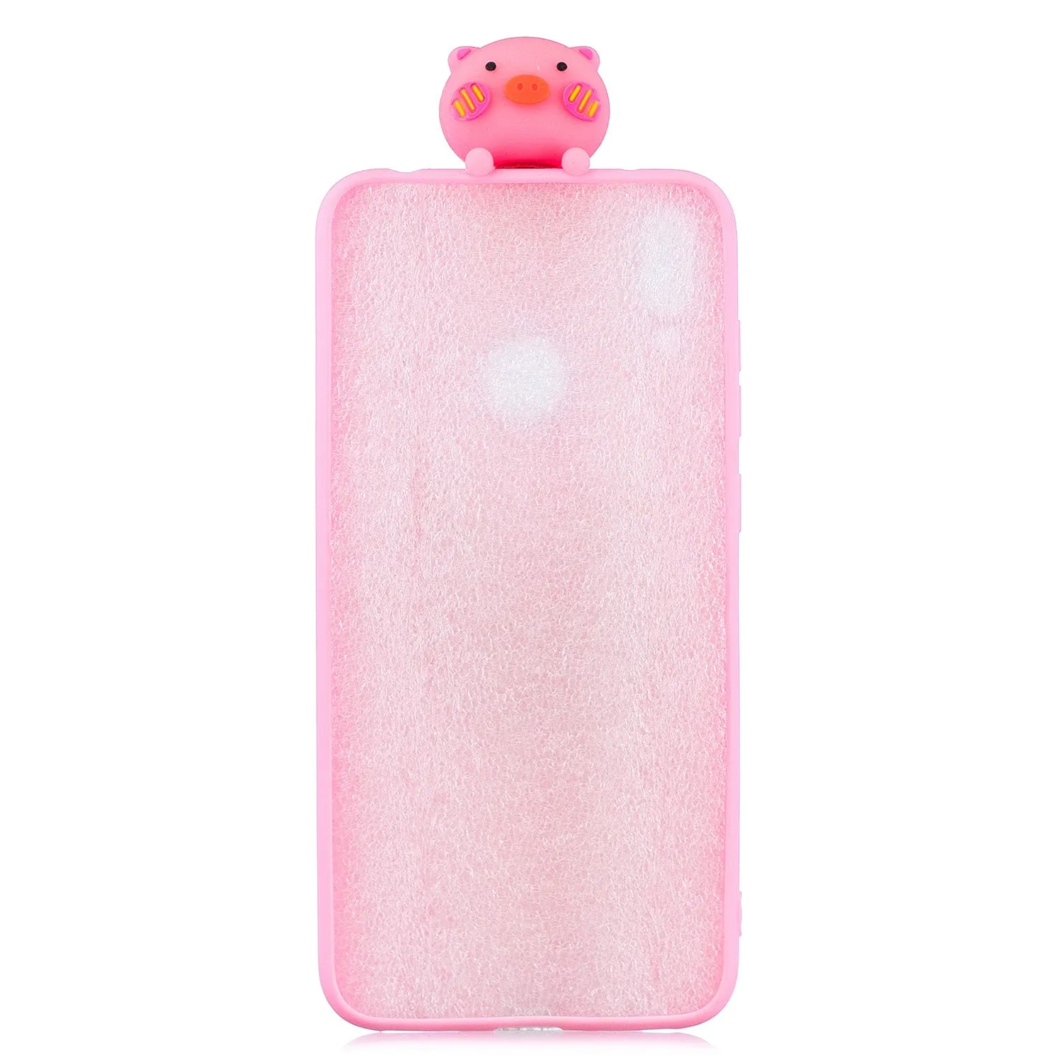 For Huawei Y7 2019 3D Cartoon Lovely Coloured Painted Soft TPU Back Cover Non-slip Shockproof Full Protective Case Small pink pig