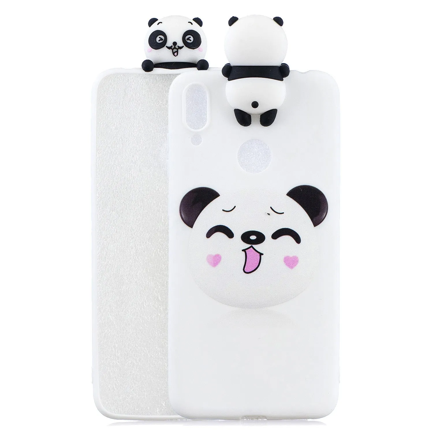 For Huawei Y7 2019 3D Cartoon Lovely Coloured Painted Soft TPU Back Cover Non-slip Shockproof Full Protective Case Striped bear