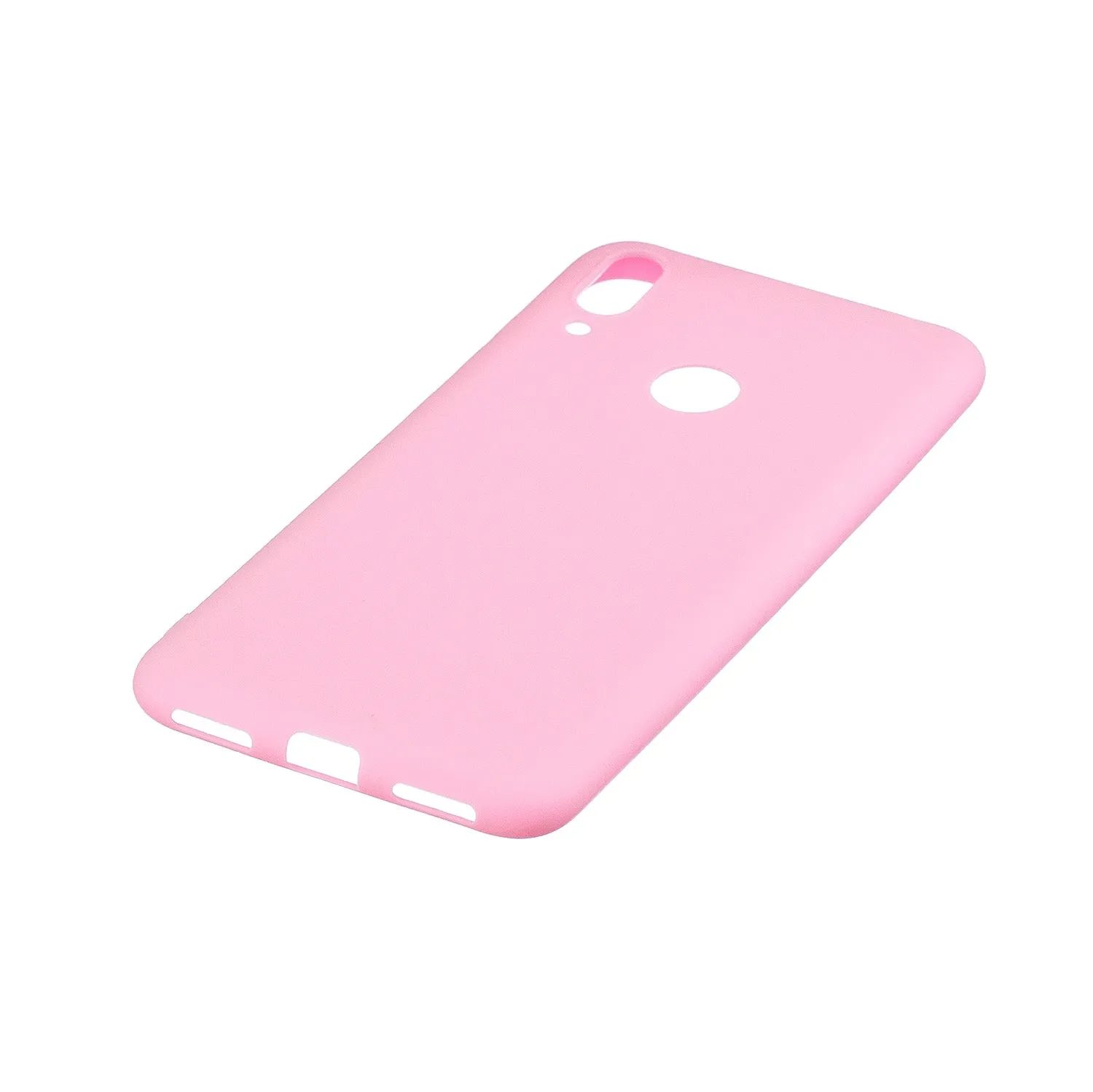 For HUAWEI Y7 2019 Lovely Candy Color Matte TPU Anti-scratch Non-slip Protective Cover Back Case dark pink