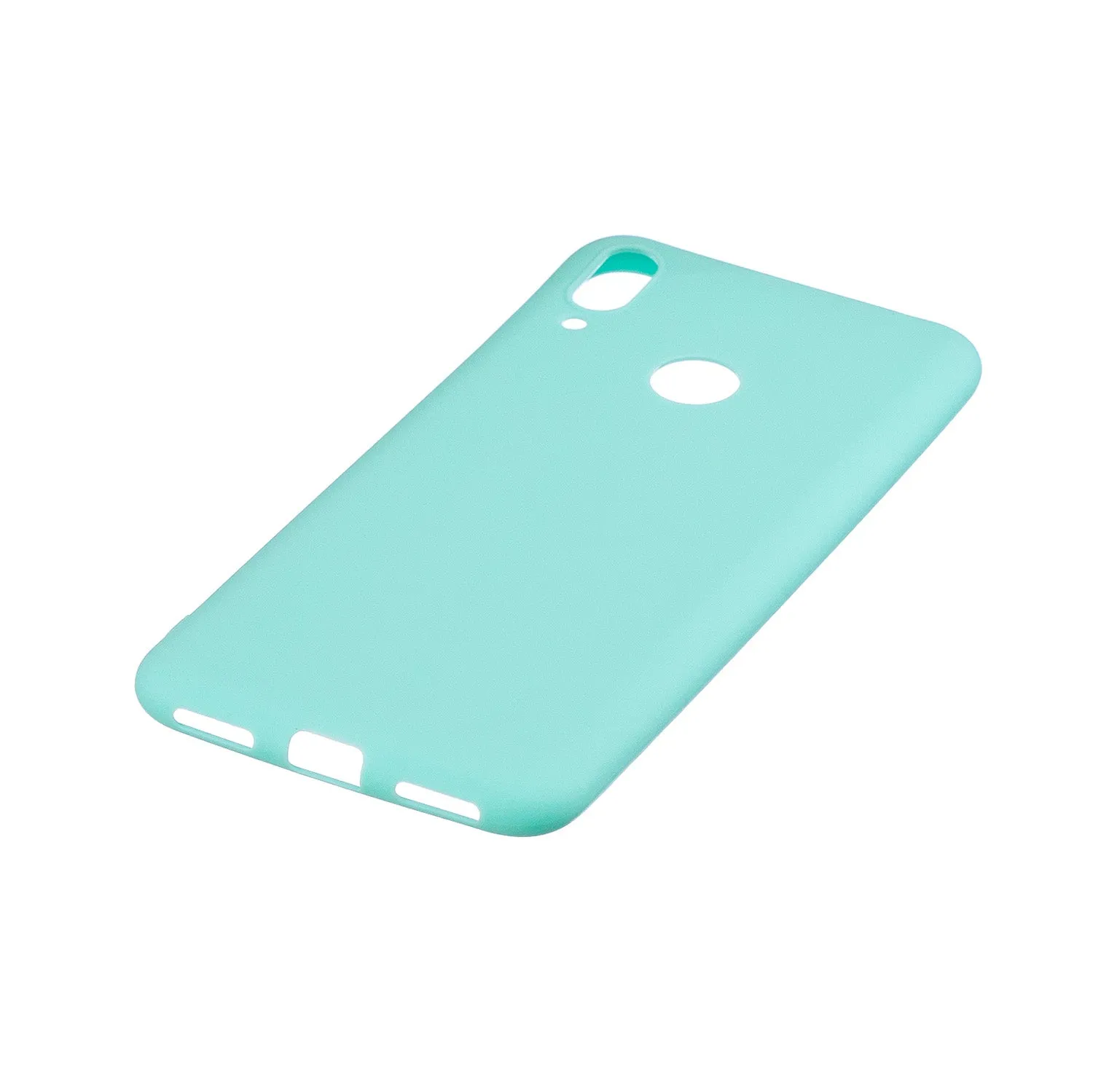 For HUAWEI Y7 2019 Lovely Candy Color Matte TPU Anti-scratch Non-slip Protective Cover Back Case Light blue