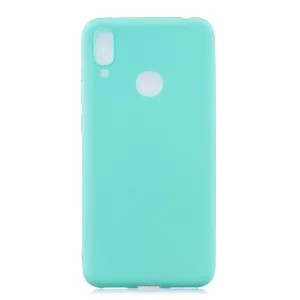 For HUAWEI Y7 2019 Lovely Candy Color Matte TPU Anti-scratch Non-slip Protective Cover Back Case Light blue