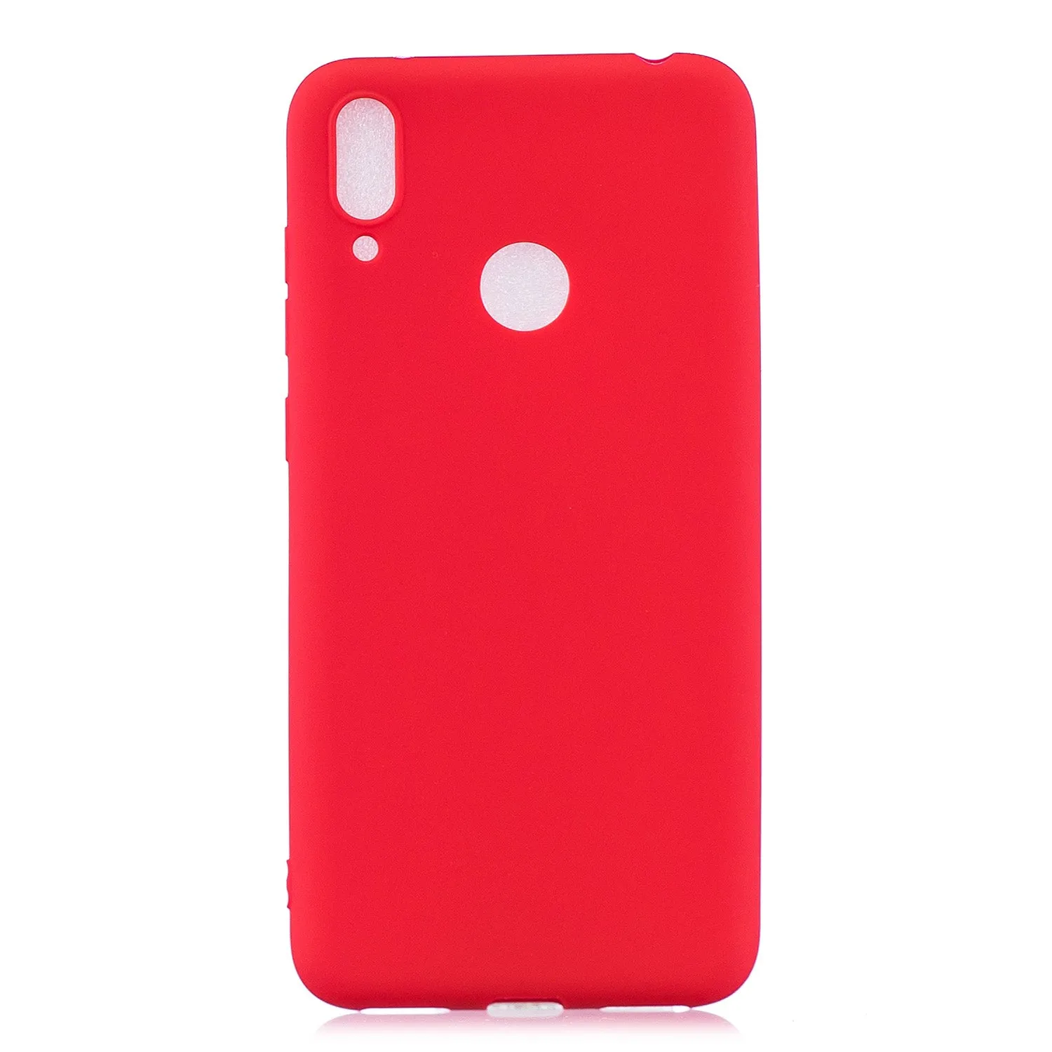 For HUAWEI Y7 2019 Lovely Candy Color Matte TPU Anti-scratch Non-slip Protective Cover Back Case Light blue