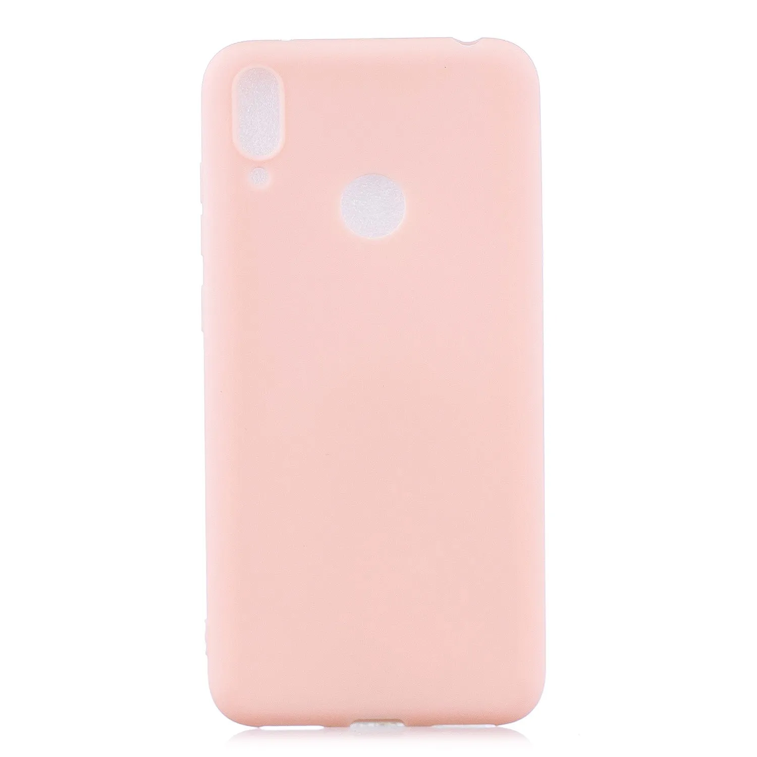 For HUAWEI Y7 2019 Lovely Candy Color Matte TPU Anti-scratch Non-slip Protective Cover Back Case Light blue