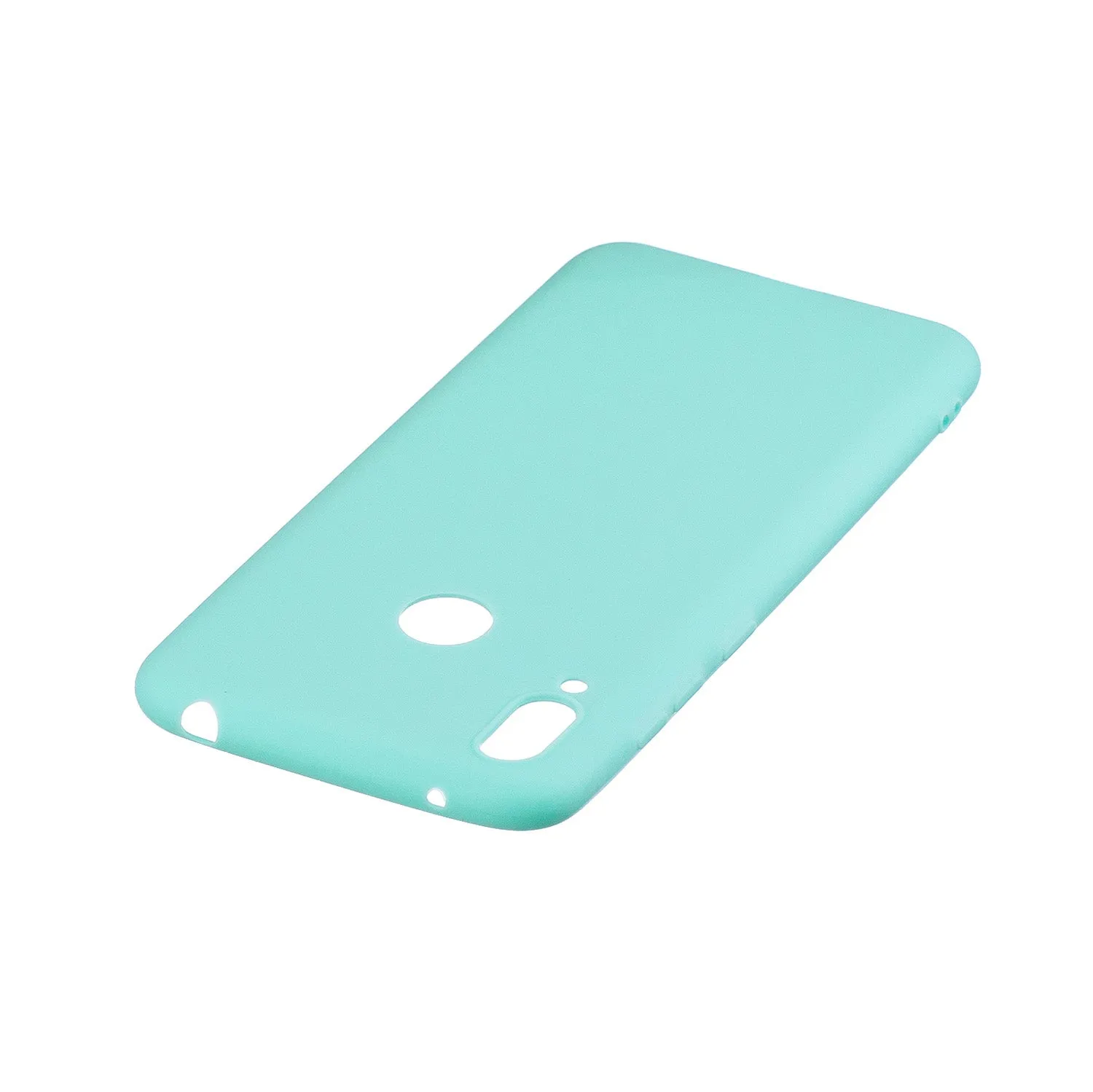 For HUAWEI Y7 2019 Lovely Candy Color Matte TPU Anti-scratch Non-slip Protective Cover Back Case Light blue