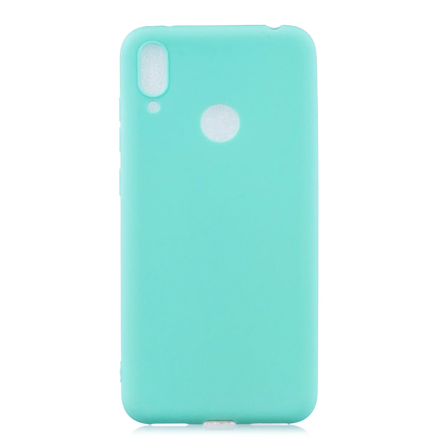 For HUAWEI Y7 2019 Lovely Candy Color Matte TPU Anti-scratch Non-slip Protective Cover Back Case Light blue
